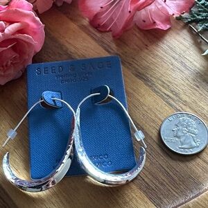 Seed and sage sterling Silver 925 hoops Earrings
